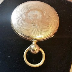 Victorian Mourning Locket Gold-Filled 2 Tintype Photos c1860 Antique Pendant