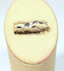 Two Vintage Avon Silver Tone Fashion Waves Stackable Rings Size 7