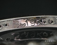 Antique 19k White Gold OEC 1.37ct Diamond & Blue Sapphire Engagement Ring i18999