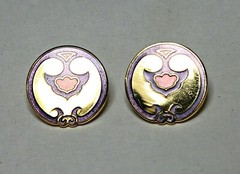 Vintage NEW SAMUEL HUANG Earrings Gold Filled Post / Enamel Tribal Style ESTATE