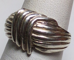 Vintage DAC Deborah Armstrong 925 Sterling Silver Fluted Shrimp Dome Ring Sz 7
