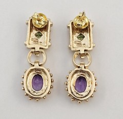 Vintage Ross-Simons Vermeil Amethyst & Peridot Sterling Silver Earrings – 9.8g