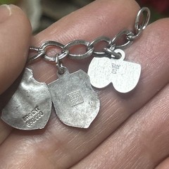 57. Vintage Silver 950 925 800 Mix 13 Dangle Charm Bracelet 7″, 22.8g
