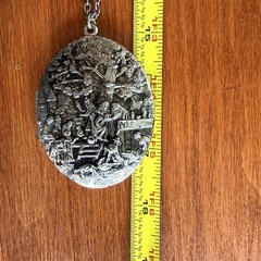 Vintage Revlon Heirloom Solid Perfume Locket Pendant Necklace Silver Tone In Box