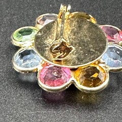 Vintage “Tutti Fruitti” Rhinestone Flower Brooch – 1.21″ Diameter