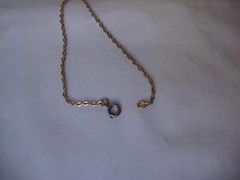 VTG GOLD PLATED LEAVES TURQUOISE NUGGET + GOLD PLATED 8.5″ ANCHOR CHAIN BRACELET