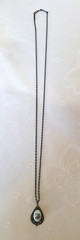 Vintage Soviet Era Hand Made Enamel Rostov Finift Filigree Chain/Pendant