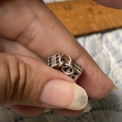 Vtg Solid Sterling Silver Lucky Dice Charm Pendant Casino Gambling 925