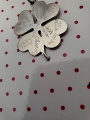 Vintage “Good Luck” 8 Plus Language Charm Bracelet Silver Tone Four Leaf Clover