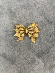 Vintage Francois By Coro Brooch Ruffle Bow Gold Tone Mcm 1.5 “Signed