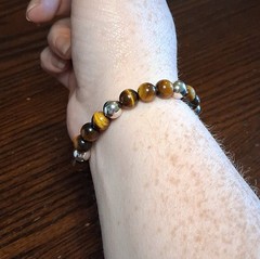 Vintage MILOR Italy Magnetic Sterling Tigereye Bracelet Fits 6.5″ See Pics/Descr