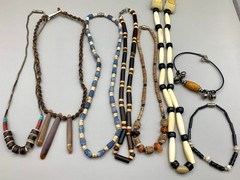 Vintage Jewelry Lot Natural Shell MOP Wood Seeds Beads Organic Boho Wearable