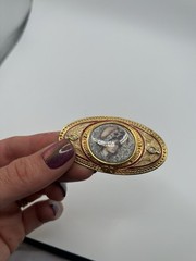 Vintage Brooch, Porcelain, Woman, Very Nice Condition, Antique, Jewelry