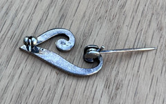Vintage Sterling Marcasite Letter J I T Brooch Pin Antique Cursive Art Deco
