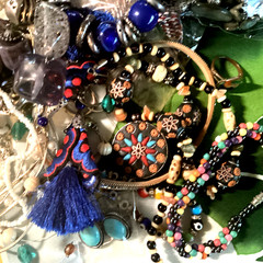 1/2LB Jewelry TREASURE Estate Lot with a Boho, Beach, Gypsy Theme ALL WEARABLE