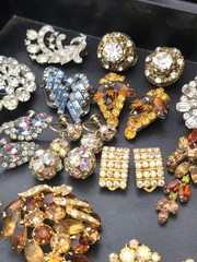 High End All Vintage Rhinestones Crystals Costume Jewelry Lot Signed