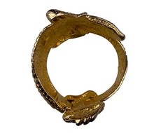70s & 80s Kenneth Jay Lane Gold Tone Cuff Bracelet Alligator Textured Vintage