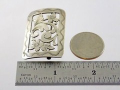 Vintage Marked RJ 800 Silver Flower Design Brooch Curved Motif Pin Flowers 10.6g