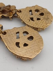EXTRAORDINARY JACKY DE G Gold Tone AB Stones Starfish dangle clip-on earrings