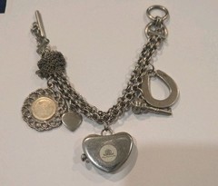 Vintage Jennifer Lopez J Lo Stainless Charm Bracelet 8″ I#191a