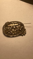 Antique Floral Broach or Sash Pin Art Nouveau 1900s Solid Cast Pin Back Closure
