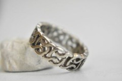 Celtic Rope ring size 5.50 braided pinky band sterling silver biker women girls