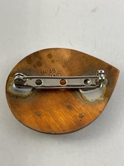 Vintage MEAB Ireland Enamel Copper Brooch Abstract Mid Century Modern Pin