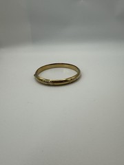 Vintage 14K Gold Filled Marathon Hinged Bangle W/ Floral Etching
