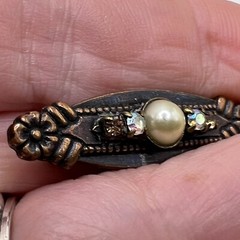 Top Shelf Signed Ab Rhinestone Victorian Revival Bar Brooch Pin Costume Jewelry