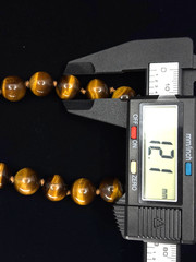 Vintage Chinese Export Hand Knotted Tiger ‘s Eye 11-12 mm Heavy Beaded Necklace