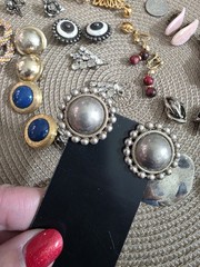 Lot of 19 Pair of Beautiful Vintage & Silver-toned CLIP-ON Earrings