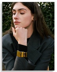 Vintage Gold Wide Cuff Waterproof Stainless Steel Statement Bangle