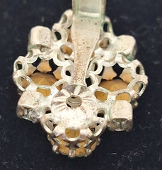 Vintage Austria Rhinestone Cluster Clip On Earrings Bridal Old Hollywood 24mm