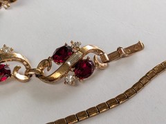 Alfred Philippe Trifari 1940’s Pat Pending Ruby & Clear 3 Piece Necklace Set