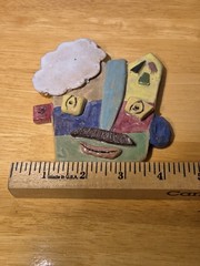 Vintage Picasso Style Abstract Art Pottery Ceramic 3D Art Cubist Face Unique