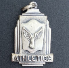 Sterling Silver ATHLETICS Charm Old School Award Art Deco Style .925 6grams NOS