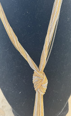 Vintage Les Bernard Sterling 925 Gold & Silver Multi Chain Elegant Necklace 16″