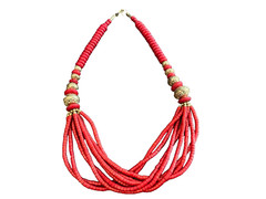 Vintage Natural Mediterranean Deep Red Coral Beads Necklace 21”