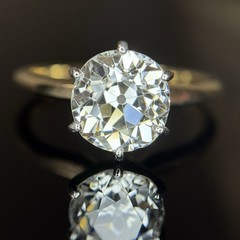 Antique Natural GIA 2.48 K VS2 Antique Old Mine Cut Diamond Engagement Ring