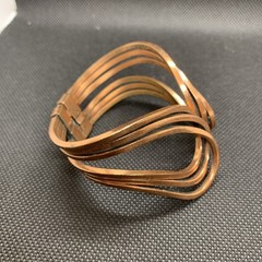 Renoir Engraved Copper Hinged Cuff Clamper Loop Bracelet Vintage. READ DESC