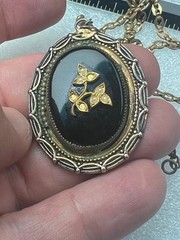 Black Brass Pendant Charm Necklace Jewelry (H2025H)