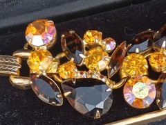 Verified #649 Juliana Tigers Eye And Topaz AB 5 Link Bracelet