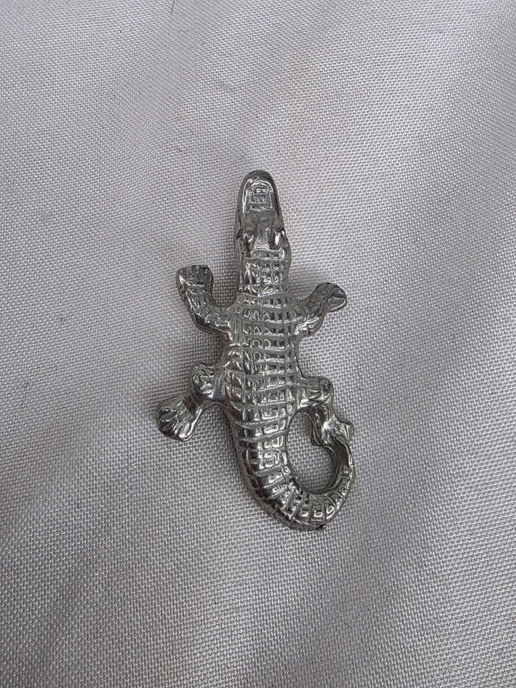 Maurice Milleur Brooch Pin Silver Tone Signed Alligator