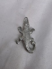 Maurice Milleur Brooch Pin Silver Tone Signed Alligator