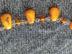 Vintage Natural Handmade Raw Amber Necklace Baltic Butterscotch Egg Yolk 75G 29″