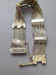 Vtg ANATOLI Gold Plated 925 Sterling Silver Multi-Strand Art Nouveau 7″ Bracelet