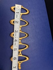 Vintage Crown Trifari Textured Gold Tone Oval Link Statement Bracelet Signed 6.7