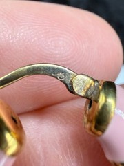 Vintage Veronese Sterling Silver Pierced Hoop Earrings Pink Enamel