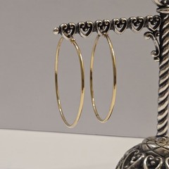 Vintage IBB Sterling Silver 45mm Hoop Earrings Gold Tone 925