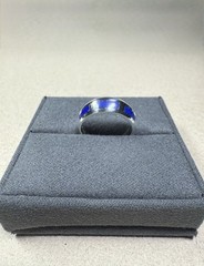 Stunning Vintage High Polish Flush Lapis Lazuli Blue Gemstone Ring Sz 7